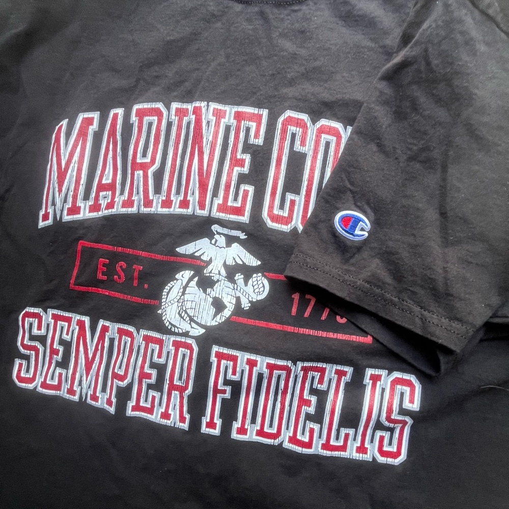 Marine corps Shirt on champion tee